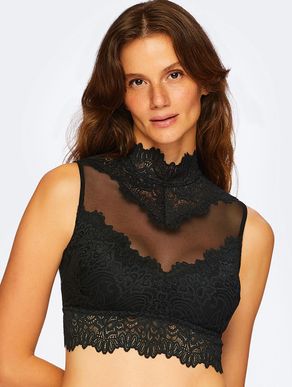 Cropped Leve Com Bojo Removível Luxe Preto Valisere