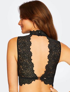 Cropped Leve Com Bojo Removível Luxe Preto Valisere