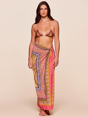 Canga Estampada Honey Amarelo Agua Doce