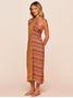 Vestido Transpassado Estampado Honey  Amarelo Agua Doce