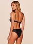 Top Meia Taça + Tanga Lateral Média Lisos Básicos Preto Agua Doce