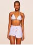 Shorts Com Transpasse Lisos Saídas Branco Água Doce