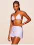 Shorts Com Transpasse Lisos Saídas Branco Água Doce