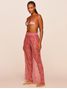 Calça Pantalona Estampada Sunny  Laranja Agua Doce
