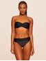 Top Meia Taça + Tanga Faixa Lisos Preto Agua Doce