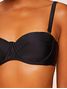 Top Meia Taça + Tanga Faixa Lisos Preto Agua Doce