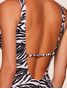 Maiô Transpassado Estampado Wild Preto Agua Doce