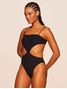 Maiô Cut Out Lisos Wild Preto Agua Doce