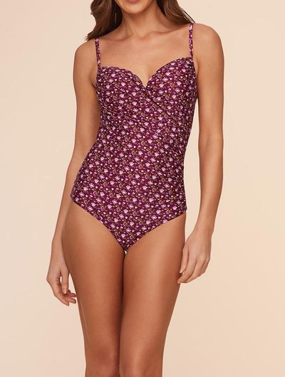 Maiô Meia Taça Estampado Oásis Roxo Água Doce